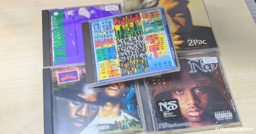 購入した5枚のヒップホップ系CDの外観の写真